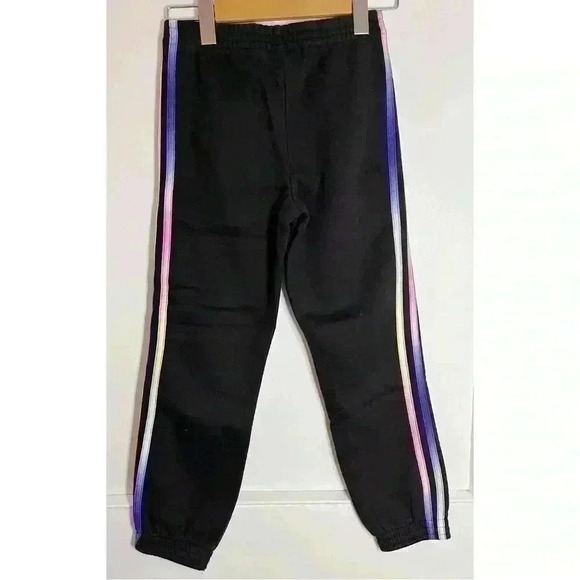 BNWOT Girl’s Adidas Sweats in Black w  Pink,Purple, Blue and Yellow Side Stripe - Picture 6 of 10